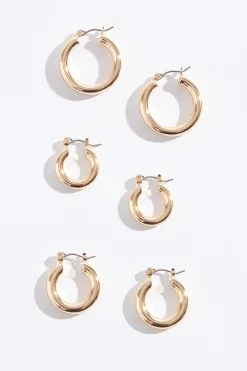 3 Pack Hoop Earrings*Garage Clothing Shop