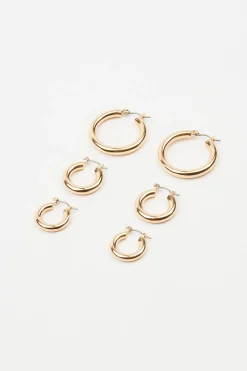3 Pack Hoop Earrings*Garage Clothing Discount