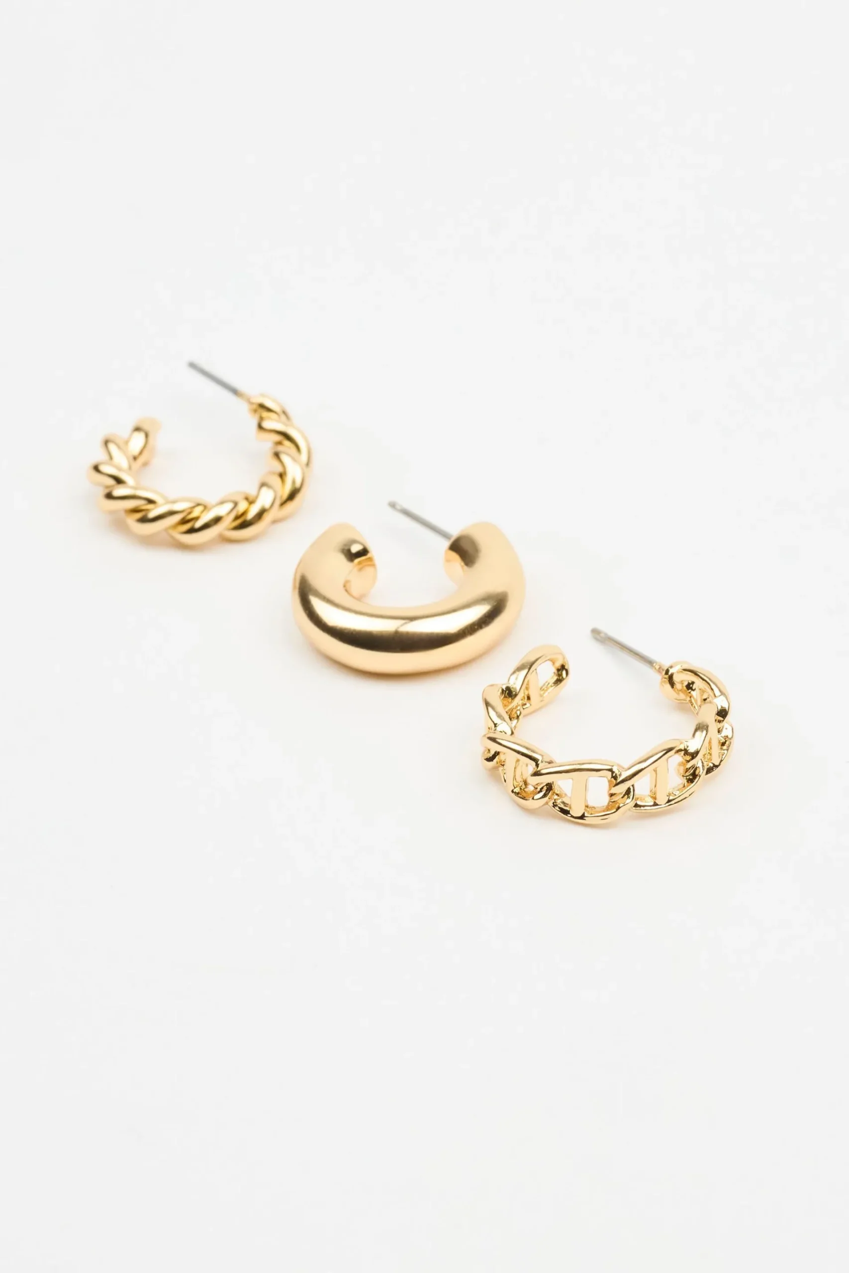 3 Pack Twist & Chain Earrings*Garage Clothing Hot