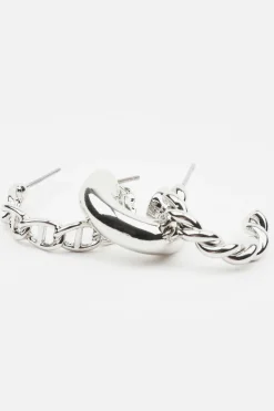 3 Pack Twist & Chain Earrings*Garage Clothing Cheap