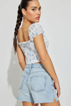 Bree Smocked Short Sleeve Top*Garage Clothing Fashion