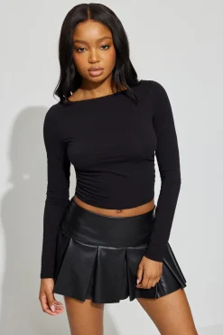 Faux Leather Pleated Skort*Garage Clothing Best