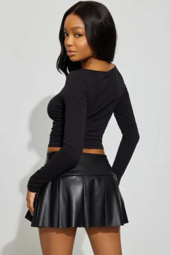 Faux Leather Pleated Skort*Garage Clothing Best