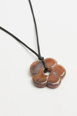Glass Flower Cord Necklace*Garage Clothing Shop