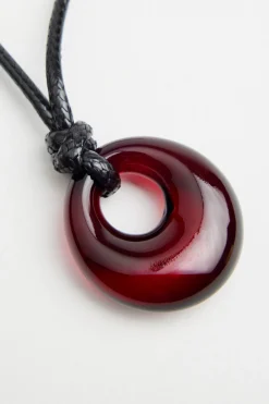 Glass Oval Cord Necklace*Garage Clothing Discount