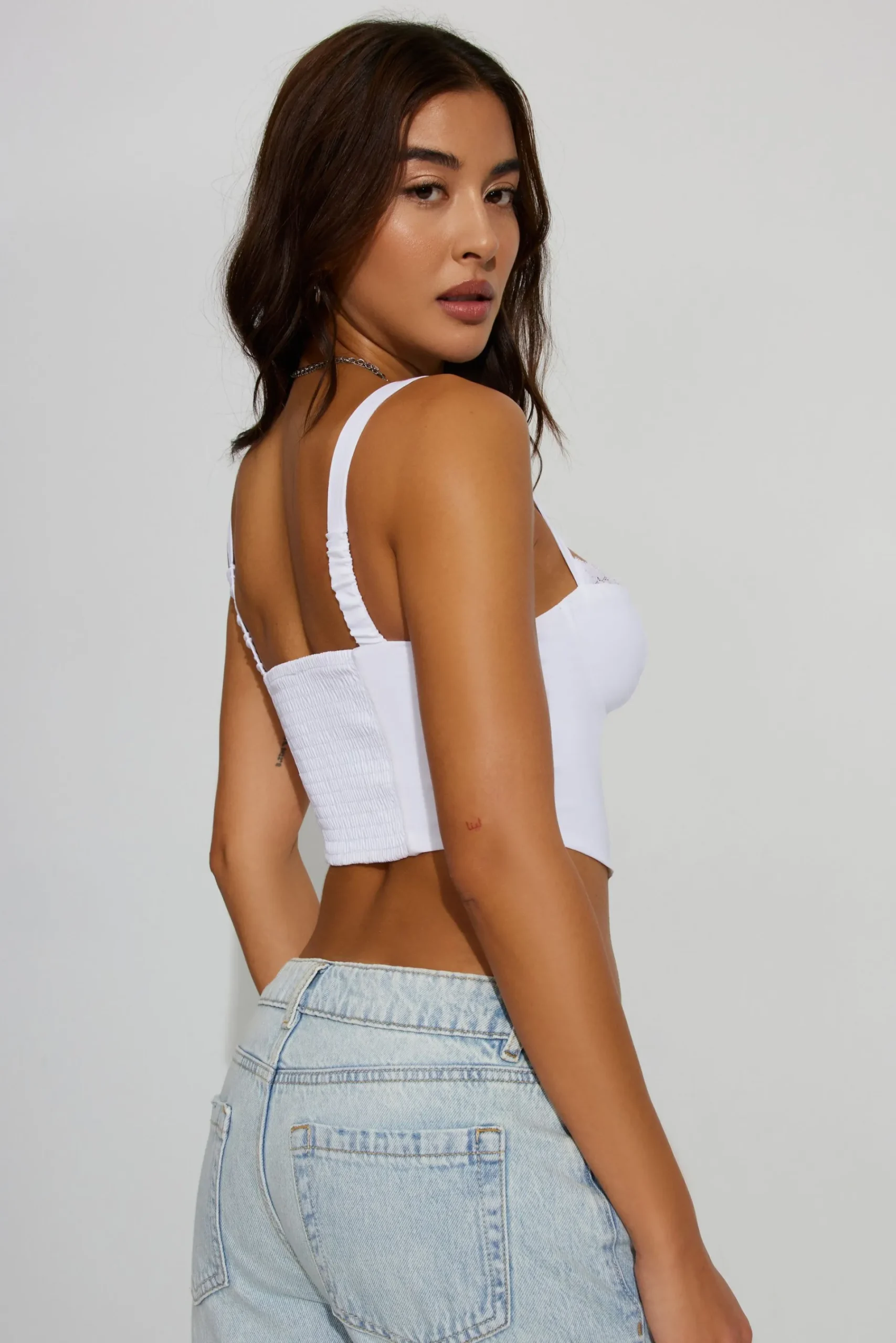 Lia Lace Trim Bustier Top*Garage Clothing Outlet