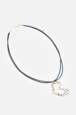 Melted Heart Cord Necklace*Garage Clothing Discount