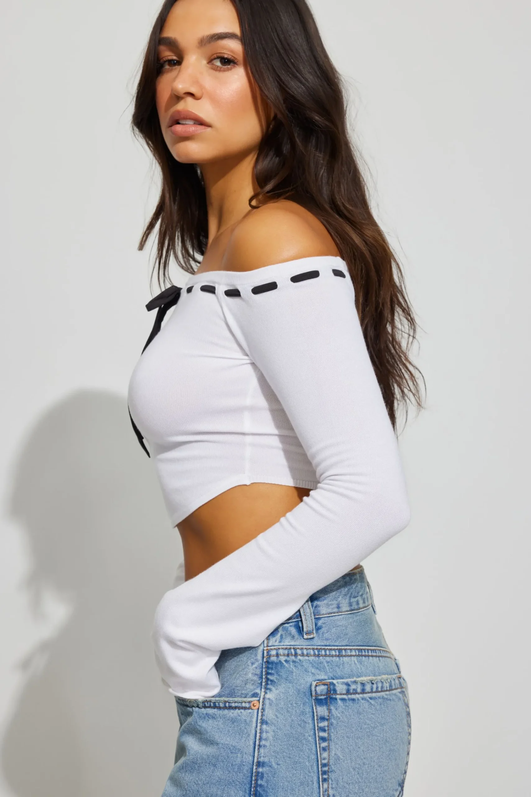 Off Shoulder Drawstring Top*Garage Clothing Hot
