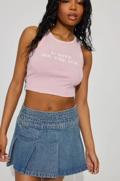 Pleated Denim Skort*Garage Clothing Cheap
