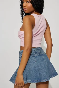 Pleated Denim Skort*Garage Clothing Cheap