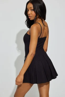 Pleated Drop Waist Mini Dress*Garage Clothing Outlet