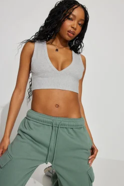 Plunge V-Neck Rib Tank Top*Garage Clothing Flash Sale