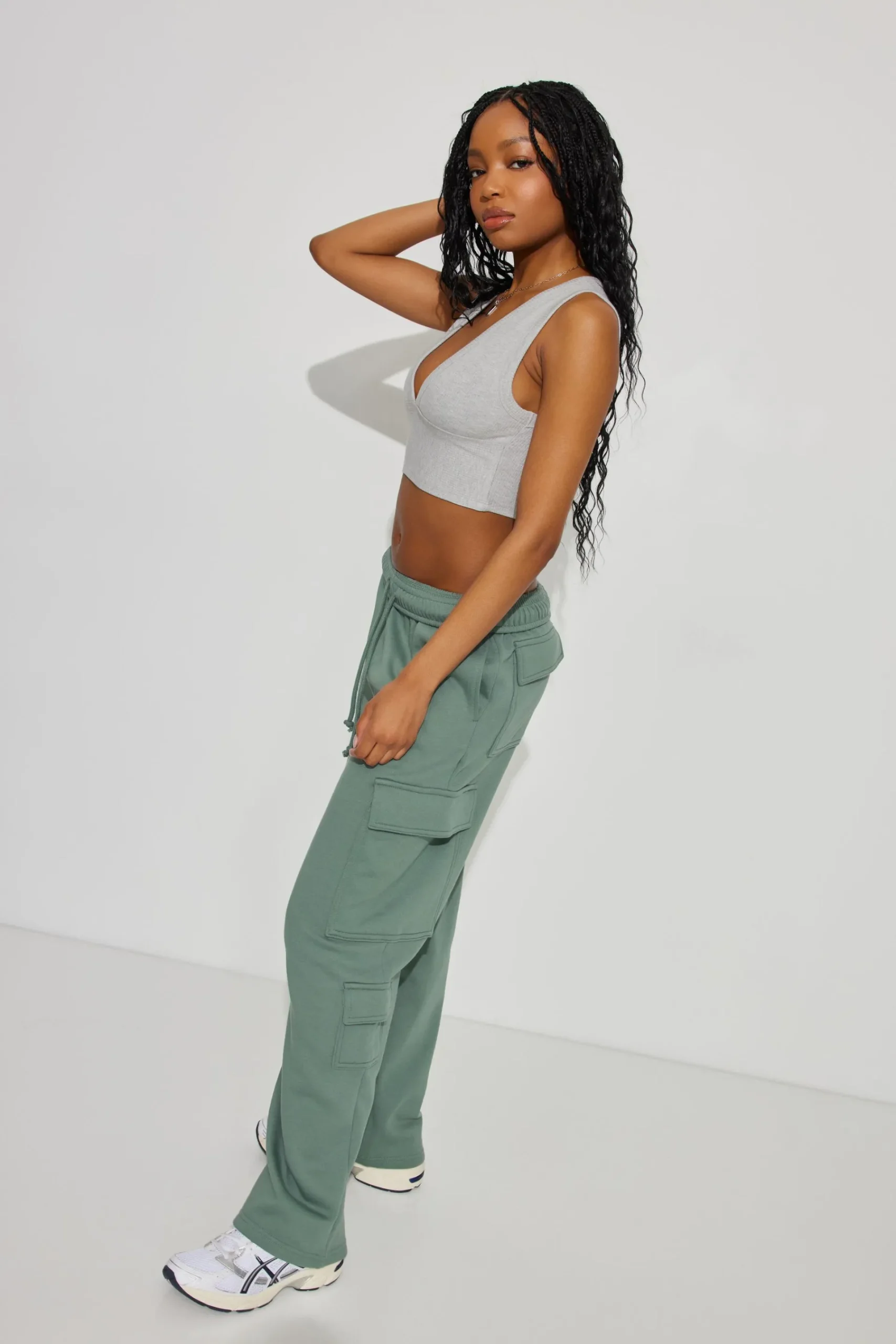 Plunge V-Neck Rib Tank Top*Garage Clothing Flash Sale