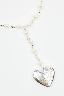Rosary Heart Locket Necklace*Garage Clothing Sale