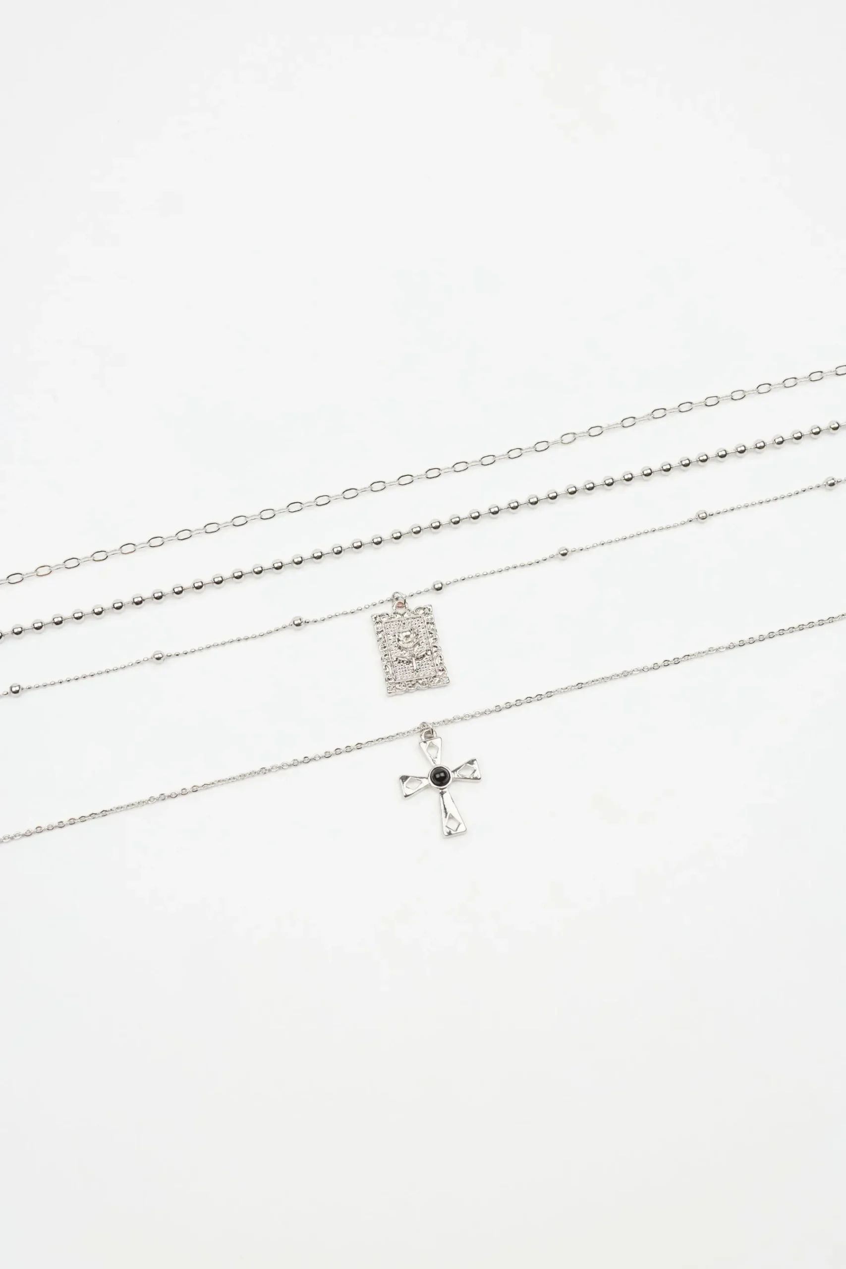 Set Of 4 Cross & Rose Pendant Necklaces*Garage Clothing Sale