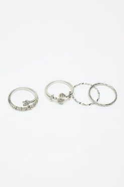 Set Of 10 Gem, Rose & Star Rings*Garage Clothing Fashion