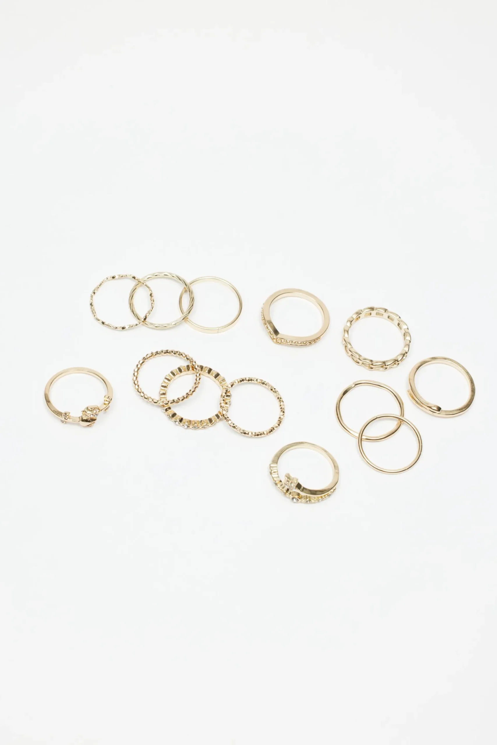 Set Of 10 Gem, Rose & Star Rings*Garage Clothing Sale