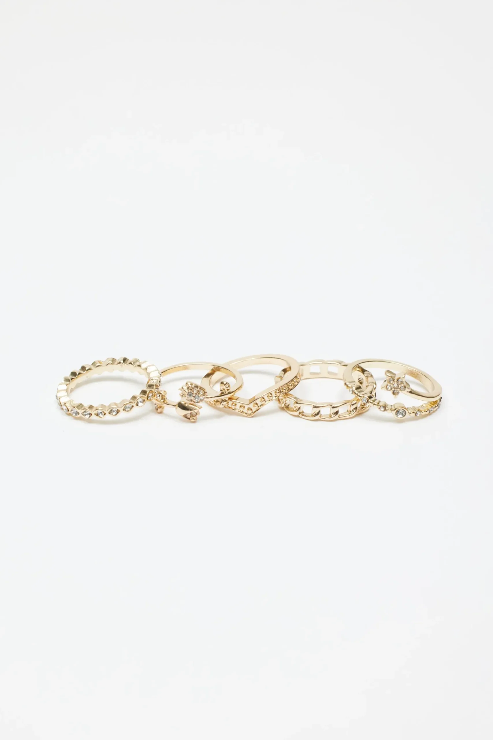 Set Of 10 Gem, Rose & Star Rings*Garage Clothing Sale