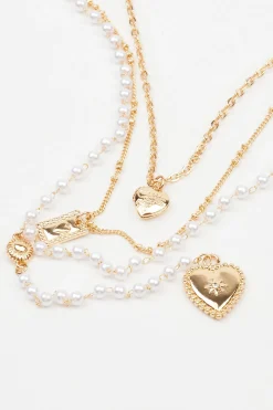 Set Of 3 Heart Pendant Necklace*Garage Clothing Flash Sale