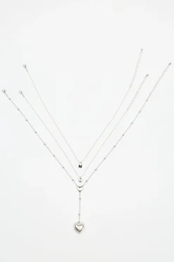 Set Of 3 Hearts & Lock Necklaces*Garage Clothing Cheap