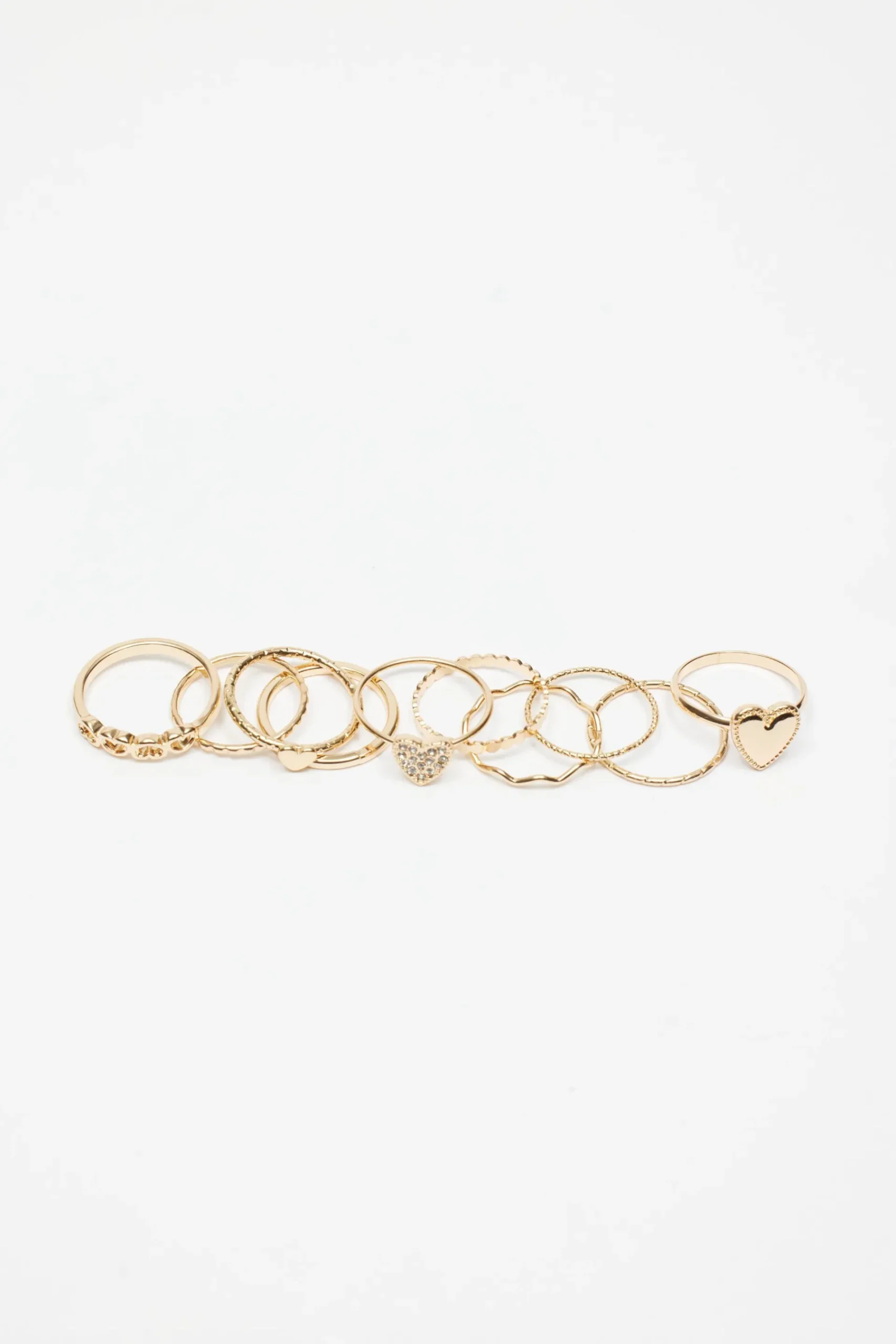 Set Of 10 Hearts Ring Pack*Garage Clothing Online