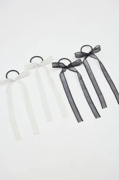 Set Of 4 Scalloped Bow Elastics*Garage Clothing Store