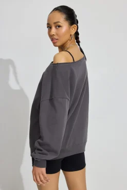 Soft Terry Off Shoulder Sweatshirt*Garage Clothing Online