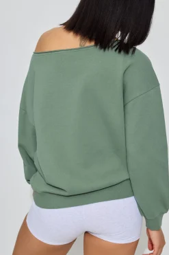 Soft Terry Off Shoulder Sweatshirt*Garage Clothing Discount