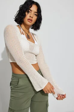 Square Neck Open Knit Sweater*Garage Clothing Best